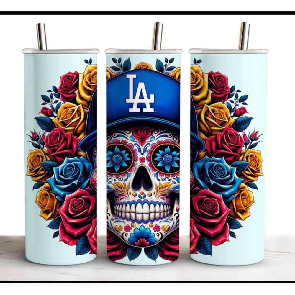 20oz Los Angeles Sugar Skull Dodgers Tumbler